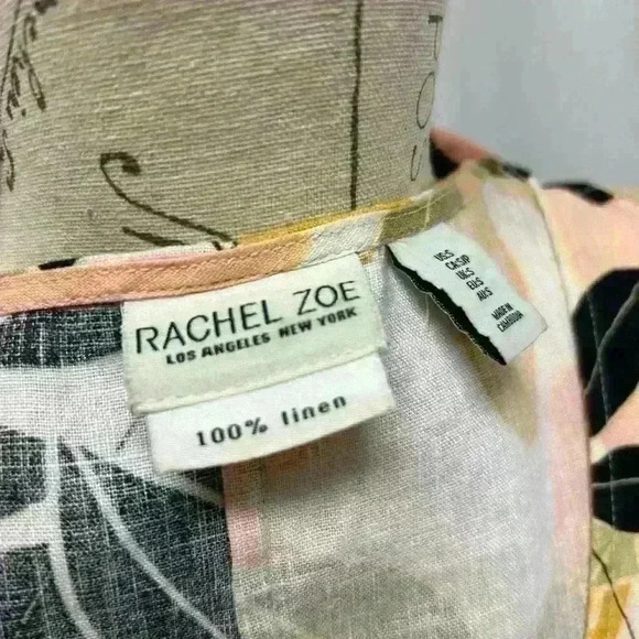 Rachel Zoe Linen Floral Dress Sleeveless Size Small - Picture 7 of 11